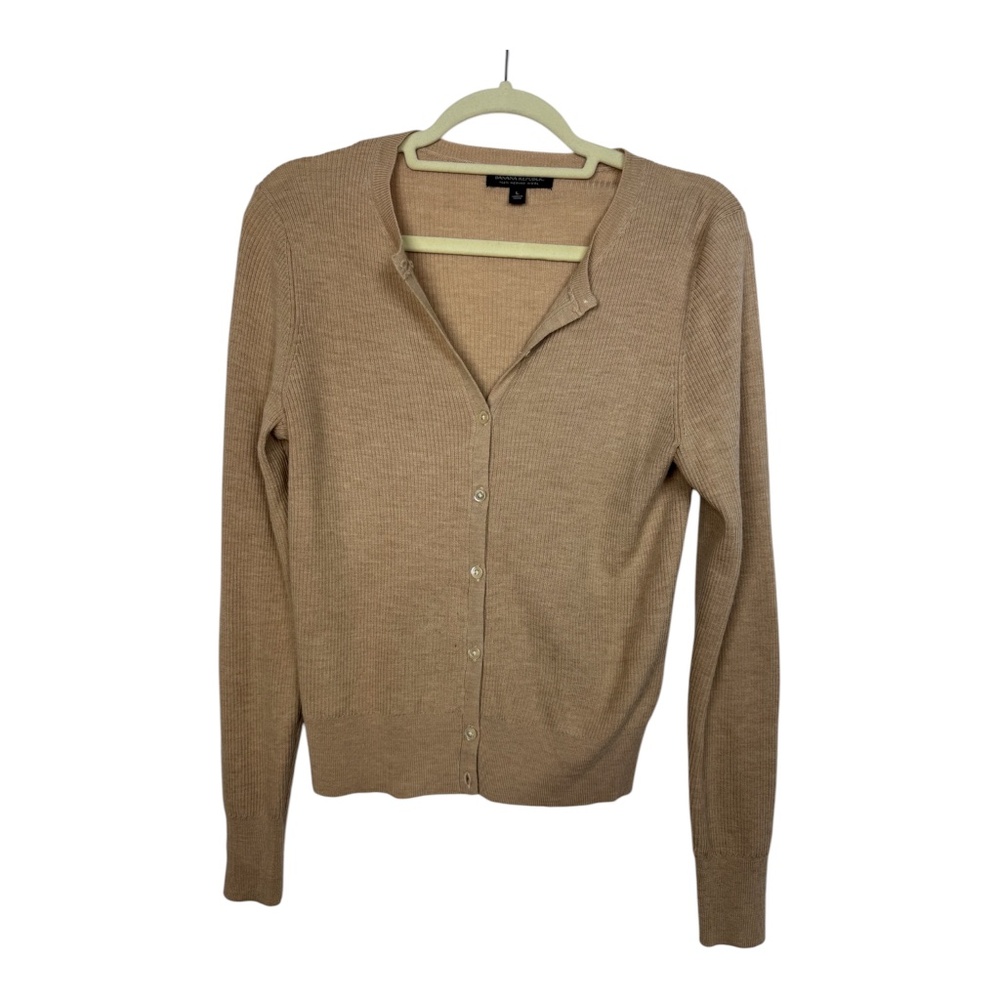 Banana Republic Tan Button-Up Cardigan Sweater